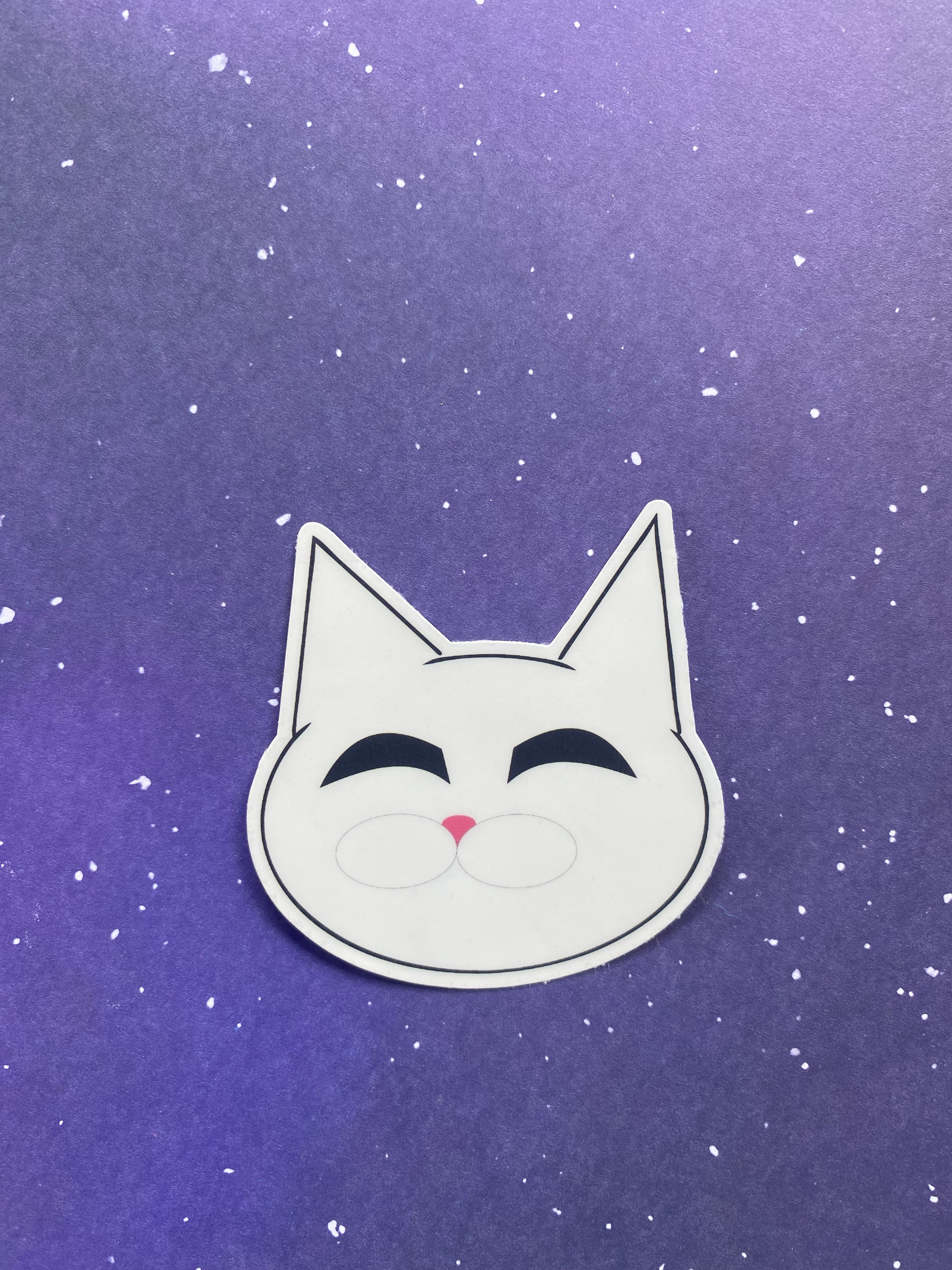 Die-cut White Cat Single Sticker (Manga Lovers Collection) 2.6" x 2.5"